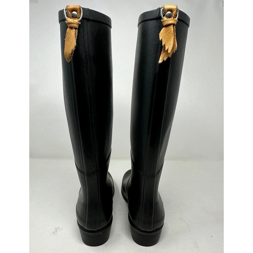 Aigle Womens Boots 37 Miss Juliette L Black Rubber Tall Rain A  Weather Classic